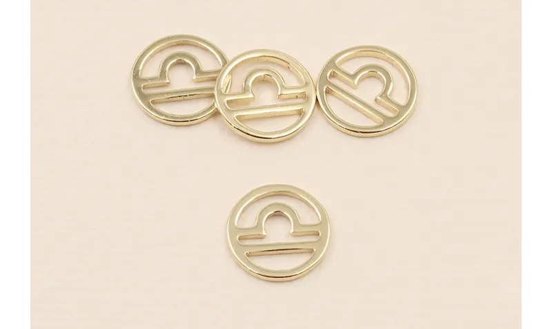 Disco 10mm signo Zodiaco Libra Oro