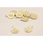 Colgante Hexagonal escarabajo 13mm Dorado Mate / Cuentas Metálicas de Latón / Zamak
