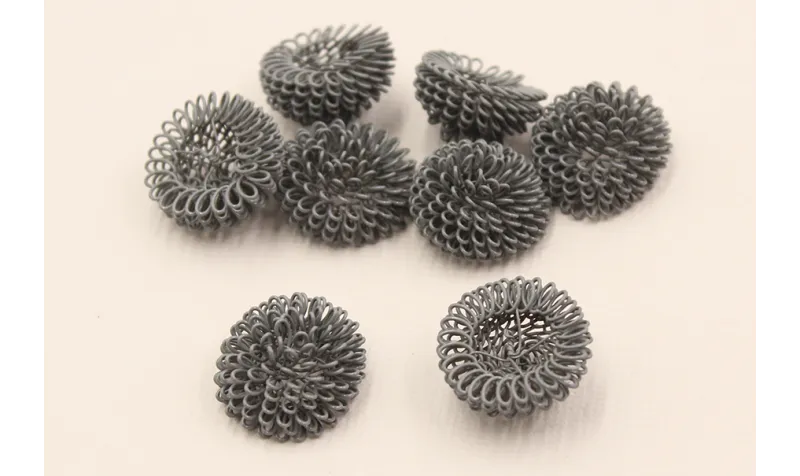 Bola Rizada 20mm Gris / Cuentas Metálicas de Latón / Zamak