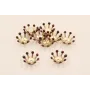Casquilla 10mm con 8 pestañas esmaltadas Granate / Cuentas Metálicas de Latón / Zamak
