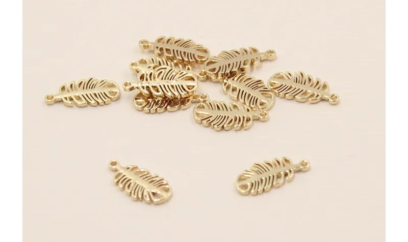 Pieza Hojita Calada Acero Inoxidable 11*5mm Oro