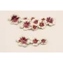 Pieza Trio Flores 12*40mm  Blanco, morado, naranja / Cuentas Metálicas de Latón / Zamak
