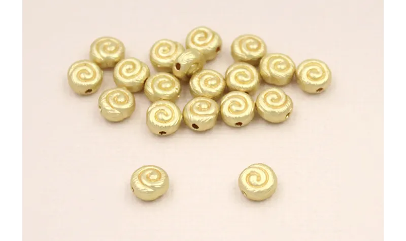 Cuenta Caracolillo de 5*3mm Dorado Mate / Cuentas Metálicas de Latón / Zamak