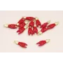 Colgante Dorado Mate Mano esmalte Rojo 18*11mm / Cuentas Metálicas de Latón / Zamak