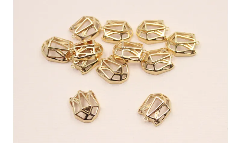 Cuenta Cabeza Tigre 3 dimensiones 14*10mm Oro