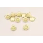 Colgante Flor cazoleta Dorado Mate 11mm / Cuentas Metálicas de Latón / Zamak