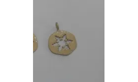 Cuenta Disco copo nieve 15*11mm oro mate / Cuentas Metálicas de Latón / Zamak