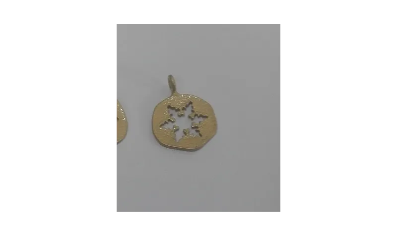 Cuenta Disco copo nieve 15*11mm oro mate / Cuentas Metálicas de Latón / Zamak