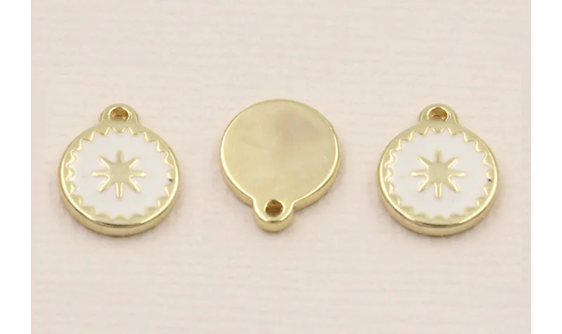 SColgante tainless Steel 10mm estrella Blanca / Cuentas Metálicas de Acero Inoxidable
