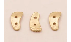 Pie 2 agujeros 14*7mm oro mate / Cuentas Metálicas de Latón / Zamak