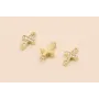 Stainless Steel: Cruz Acero 12*6mm con Brillos Oro / Cuentas Metálicas de Acero Inoxidable