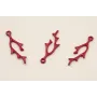 Cuenta Coral 25*7*0,5mm esmalte Rojo / Cuentas Metálicas de Latón / Zamak