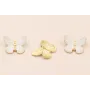 Colgante Mariposa 18*15 Oro Mate y Blanco / Cuentas Metálicas de Latón / Zamak