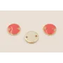 Disco de 10mm Dorado 2 agujeros esmalte Cora / Cuentas Metálicas de Latón / Zamak