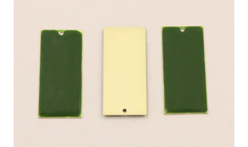 Cuenta Rectangulo 38*15 D.Mate Esmalte verde