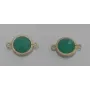 Pieza ORO doble aro Cristal 11*16mm verde Opal / Cuentas Metálicas de Latón / Zamak