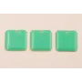 Cuenta Cuadrado de 22 D.Mate esmalte verde piscina / Cuentas Metálicas de Latón / Zamak