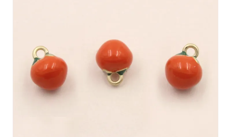 Colgante Tomate 5mm diámetro / Cuentas Metálicas de Latón / Zamak