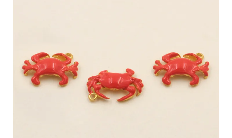 Colgante Cangrejo 15*10mm Rojo Coral