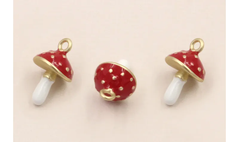 Colgante seta 12*6mm Blanca y Roja