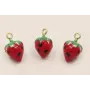Colgante fresa 10*5mm Verde Y Rojo / Cuentas Metálicas de Latón / Zamak