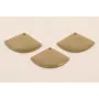 Pieza Abanico de 20*12mm esmalte Beige / Cuentas Metálicas de Latón / Zamak