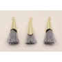 Casquilla metálica Oro con fleco Gris 20+20mm / Cuentas Metálicas de Latón / Zamak