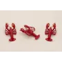 Cuenta Cangrejo 30*15*5mm Rojo bigotes Dorados / Cuentas Metálicas de Latón / Zamak