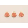 Colgante concha 10*8 Dodado Mate esmaltada Rosa / Cuentas Metálicas de Latón / Zamak