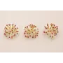 Colgante Coral 25*25*12mm Oro Mate Rosa Coral / Cuentas Metálicas de Latón / Zamak