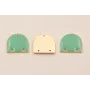 Cuenta Semi Ovalo 15*13mm Esmalte Turquesa / Cuentas Metálicas de Latón / Zamak
