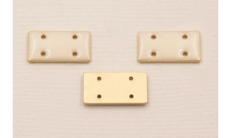 Cuenta Rectandulo Oro Mate 15*7mm Rosa claro