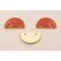 Cuenta Semicirculo 15*7mm esmalte Rosa Coral / Cuentas Metálicas de Latón / Zamak
