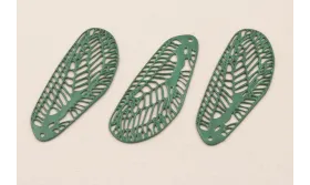 Cuenta Ala Libélula 40*12 esmalte verde / Cuentas Metálicas de Latón / Zamak