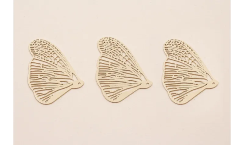 Cuenta Ala Mariposa 32*26 esmalte Rosa Palo / Cuentas Metálicas de Latón / Zamak