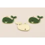 Colgante  Ballena 15*10mm Esmaltada Verde Inglés / Cuentas Metálicas de Latón / Zamak