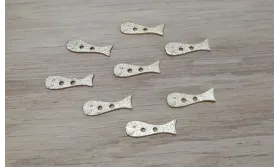 Cuenta Pez doble agujero 18*7mm Oro Mate / Cuentas Metálicas de Latón / Zamak