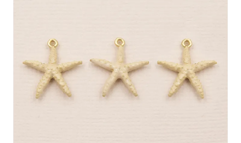 Colgante Estrella Mar 12mm diámetro Beige / Cuentas Metálicas de Latón / Zamak