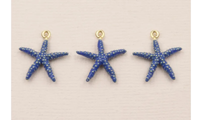 Colgante Estrella Mar 12mm diámetro Esmalte Azul