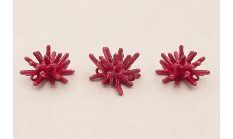 Colgante estrella coral 12*8mm esmalte Rojo