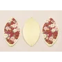Ovalo 60*33 Oro Mate Estampado Rojo / Cuentas Metálicas de Latón / Zamak