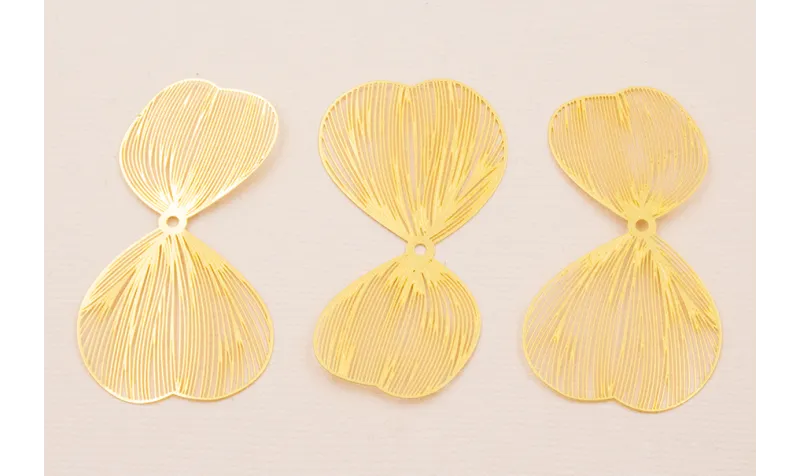 Cuenta Pareja de Pétalos 50*27mm moldeables Oro / Cuentas Metálicas de Latón / Zamak