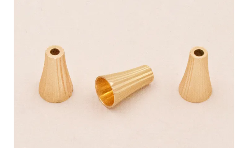 Capuchón 12*7mm estriado Dorado Mate / Cuentas Metálicas de Latón / Zamak