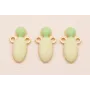 Colgante 15*8 Verde y Turquesa sobre Dorado Mate / Cuentas Metálicas de Latón / Zamak