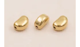 Pepita transversal Acero Inox. 316L 9*6mm Baño Oro / Cuentas Metálicas de Acero Inoxidable