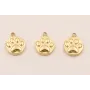 Cuenta Disco Huella Perro Acero Inox 316L 8mm Oro / Cuentas Metálicas de Acero Inoxidable