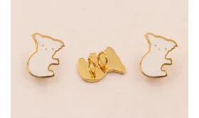 Koala Acero Inoxidable 11mm esmalte Rosa Palo / Cuentas Metálicas de Acero Inoxidable