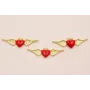 Colgante 2 anillas Sagrado Corazón con Alas 33*10 / Cuentas Metálicas de Latón / Zamak