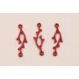 Colgante Coral 2 anillas Rojo 27*7mm / Cuentas Metálicas de Latón / Zamak