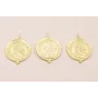 Medalla 30mm diametro Efigie Oro Mate / Cuentas Metálicas de Latón / Zamak